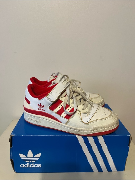 adidas Shoes - adidas Women’s White & Red Forum Low-Top Sneakers